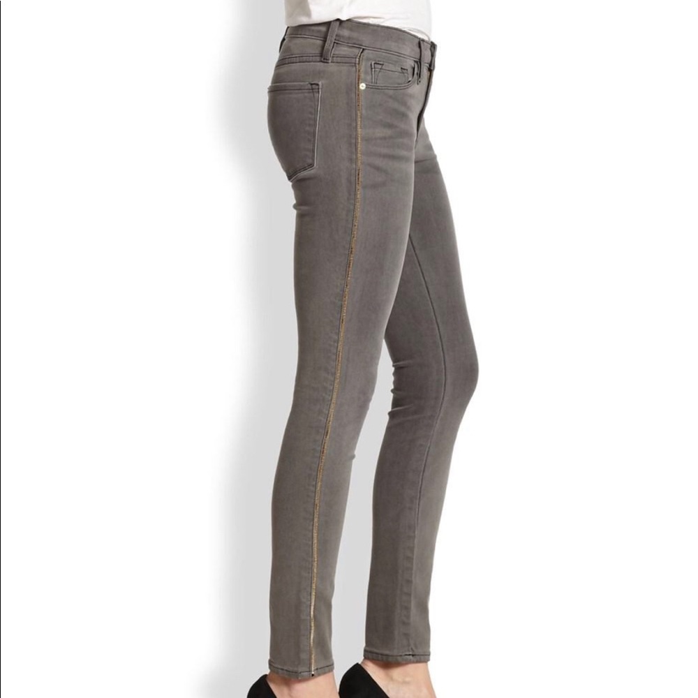 Frame Le Skinny De Jeanne Thatcher Zip Trim Jeans